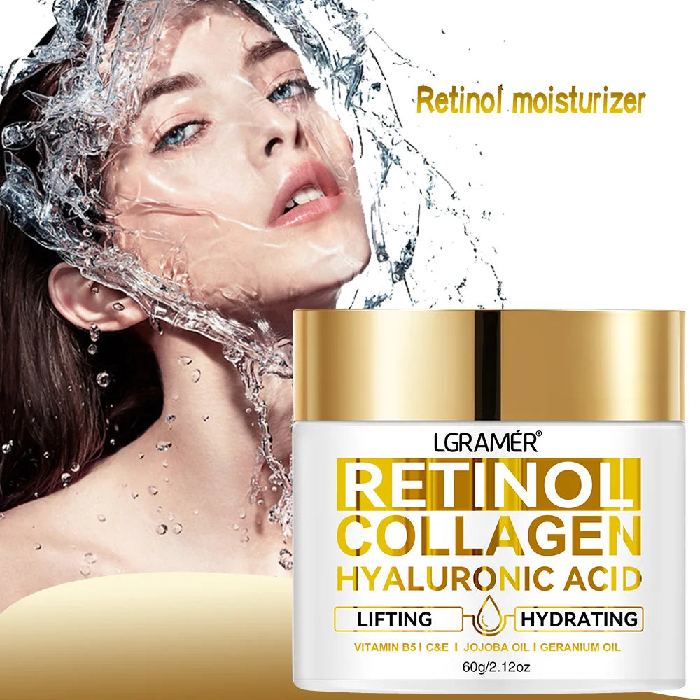 LGRAMER - Retinol Anti Aging Face Cream Moisturizing Wrinkle Remover Collagen Hyaluronic Acid Cream