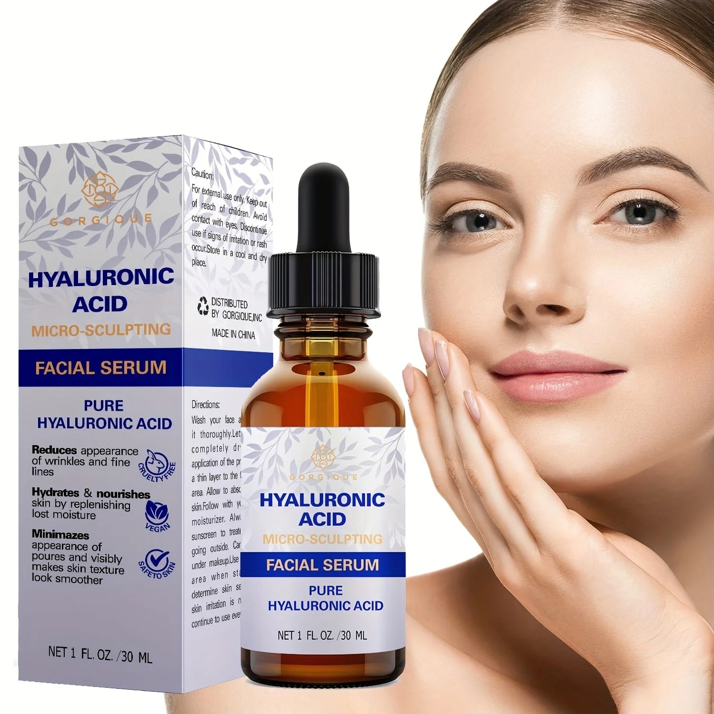 GORGIQUE - Hyaluronic Acid 100% Pure Strength Formula Anti Aging Serum