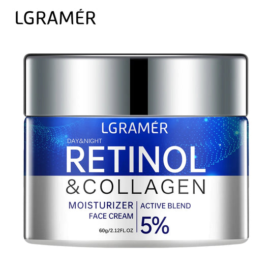 LGRAMER - Retinol Wrinkle Removing Cream With Anti Aging Firming & Lifting Technology Fades Fine Lines While Whitening Moisturizing Brightening