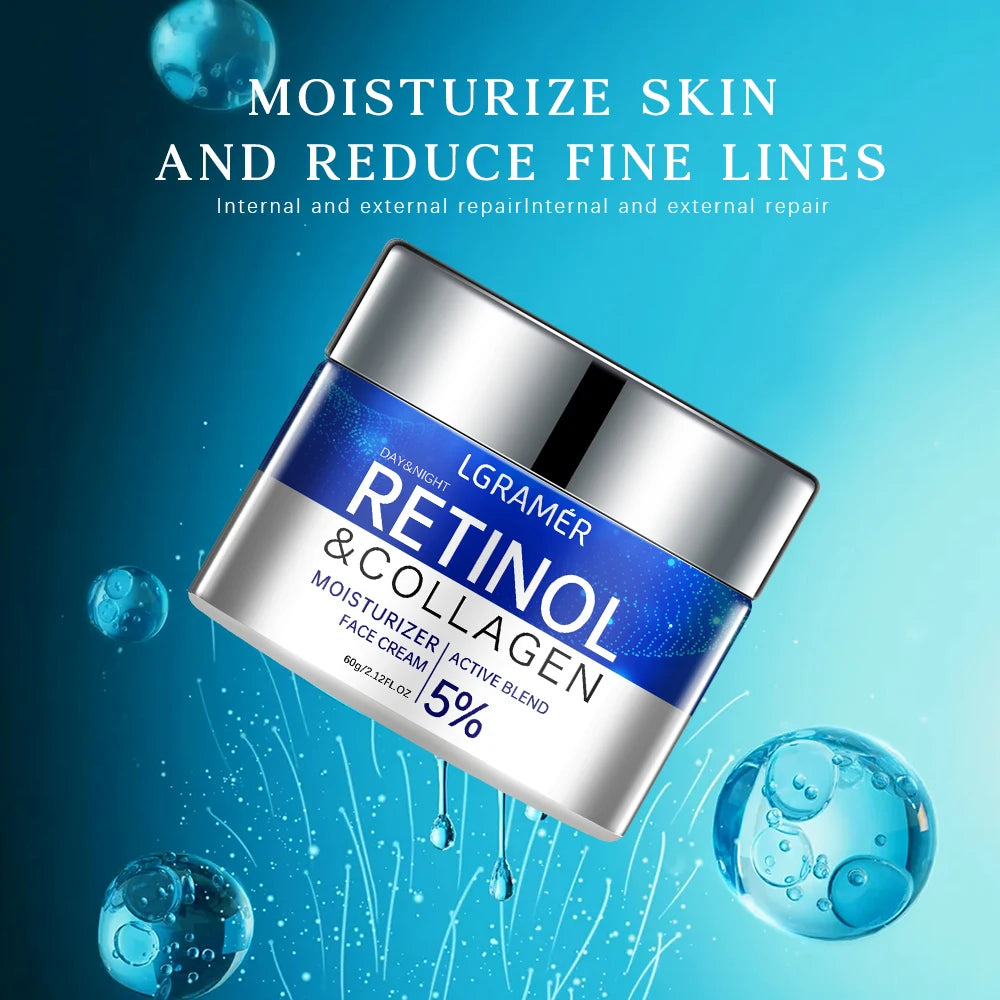 LGRAMER - Retinol Wrinkle Removing Cream With Anti Aging Firming & Lifting Technology Fades Fine Lines While Whitening Moisturizing Brightening